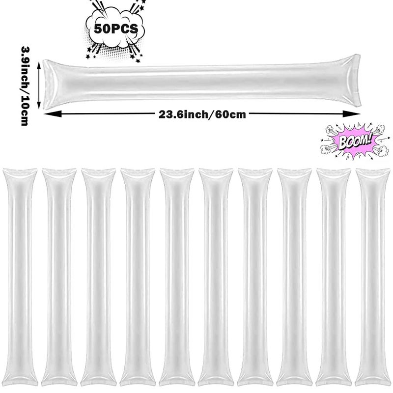Lovecheer 50PCS White Thunder Sticks Noisemakers for Sports Events Party Team Spirit - Image 2